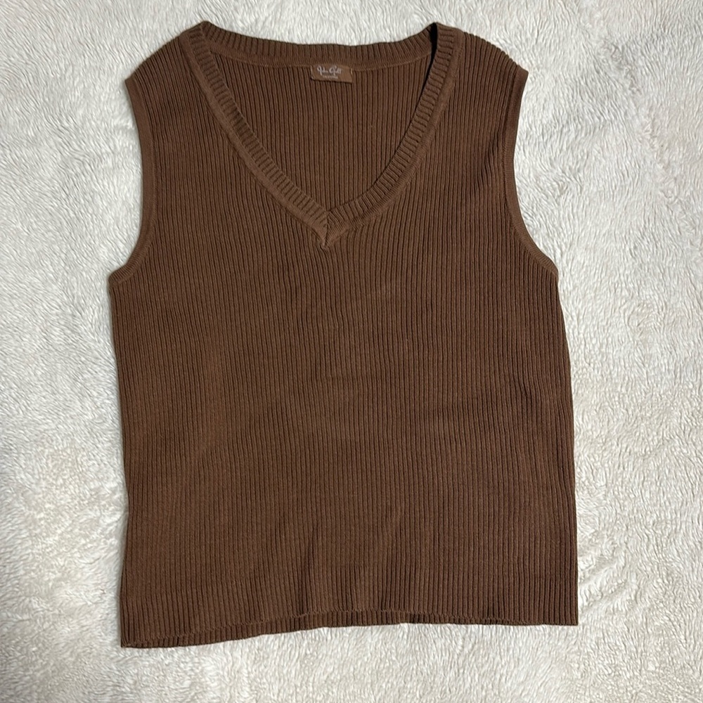 Brown sweater vest